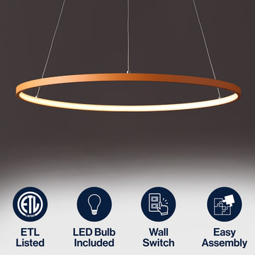 Brice Modern Contemporary Iron Integrated LED Pendant